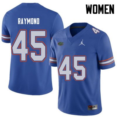 Women's Florida Gators #45 R.J. Raymond NCAA Nike White USA Flag Fashion Authentic Stitched College Football Jersey WYS2762DV